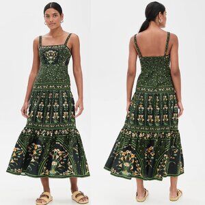 Farm Rio Black Flowers Arch Sleeveless Maxi Dress NWT